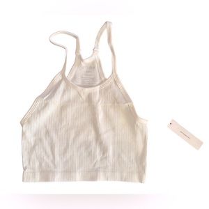ODODOS white crop top Seamless racerback style Rib-Knit Camisole size XS NWT